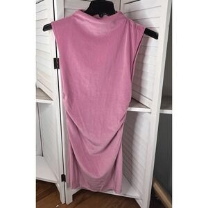 NWT A New Day Women's Velvet Mini Ruched‎ Mock Neck Dress Pink Size Small